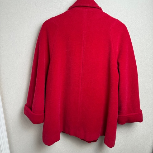 Vintage Wrubels 100% Virgin Wool Button Down‎ Coat Red - Picture 9 of 14